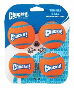Canine Hardware Chuckit Tennis Ball 4-Pack - Medium